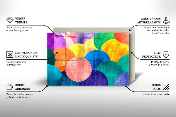 Skärbräda glas modern Färgade hjul