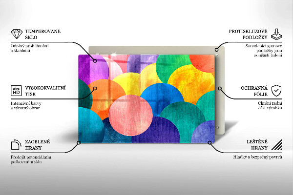 Skärbräda glas modern Färgade hjul