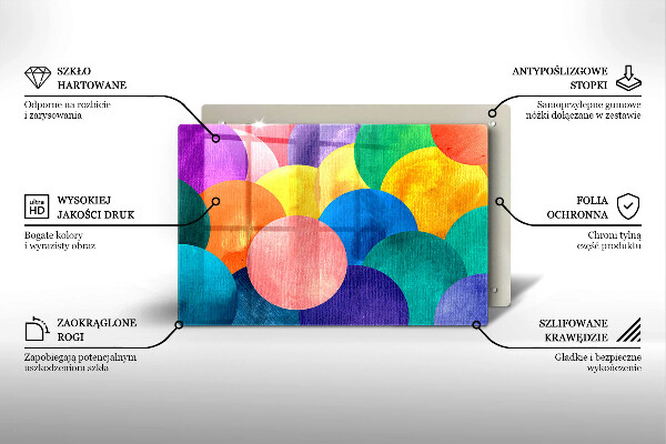 Skärbräda glas modern Färgade hjul