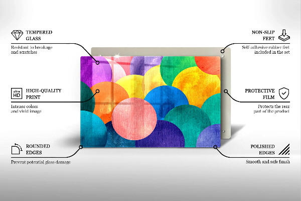 Skärbräda glas modern Färgade hjul