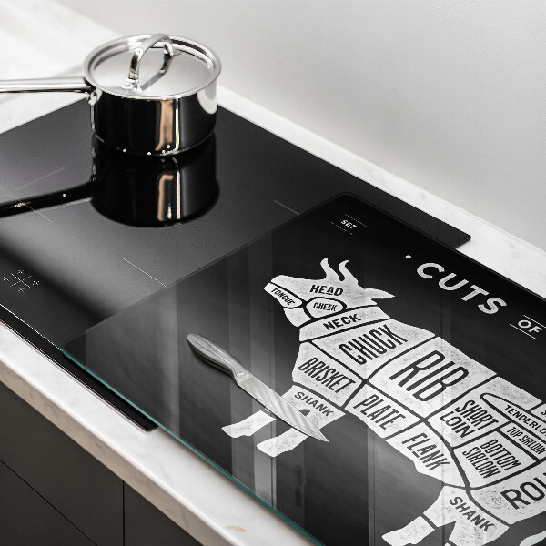 Skärbräda glas modern Ko kött nötkött