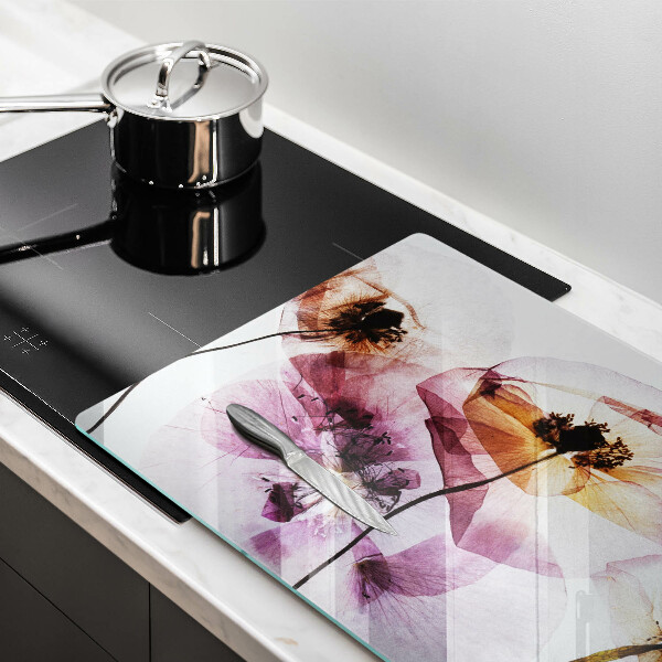 Skärbräda glas modern Fina blommor