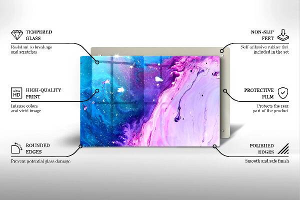 Skärbräda glas modern Abstraktion bläck