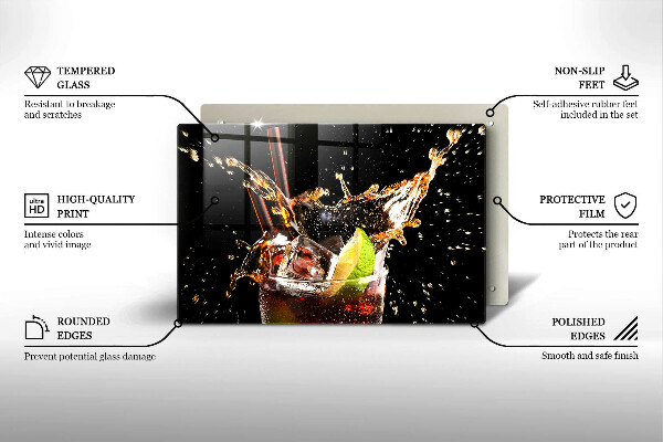 Skärbräda glas modern Drick med is