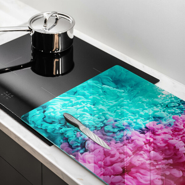 Skärbräda glas modern Turkos rosa rök