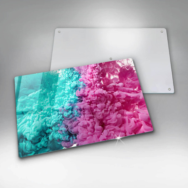 Skärbräda glas modern Turkos rosa rök