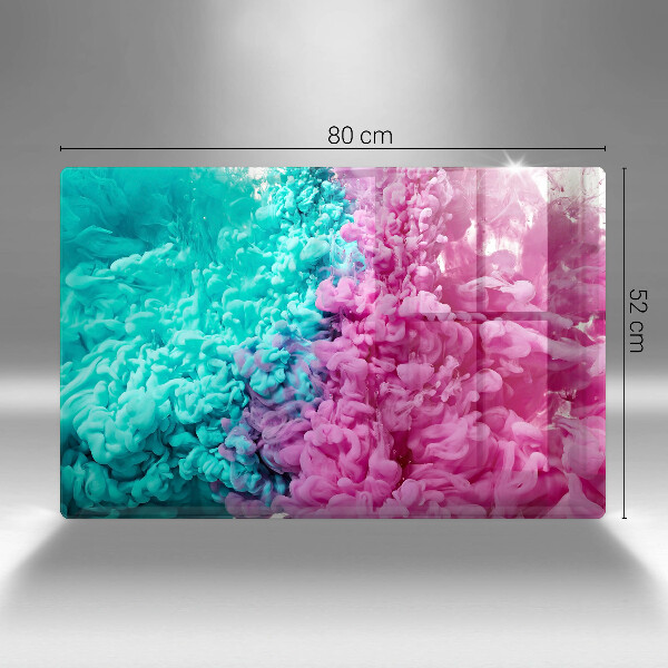 Skärbräda glas modern Turkos rosa rök