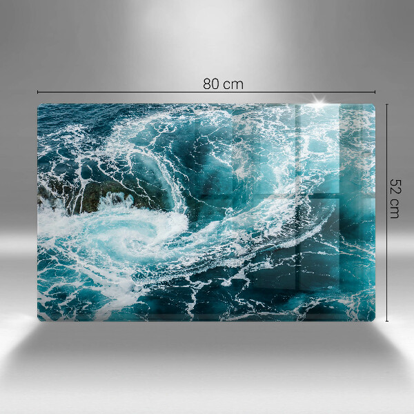 Skärbräda glas modern Skummande vattenvågor