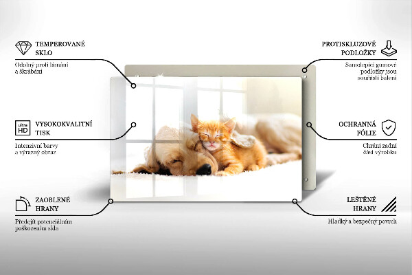 Skärbräda glas modern Djur hund och katt