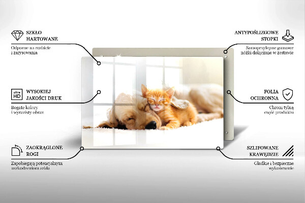 Skärbräda glas modern Djur hund och katt