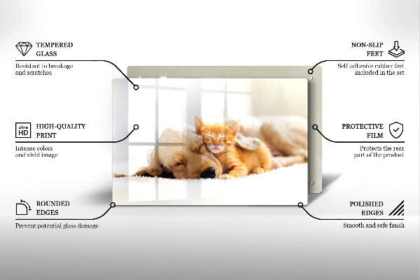 Skärbräda glas modern Djur hund och katt