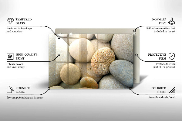 Skärbräda glas modern Ovalt stenmönster