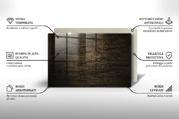 Skärbräda glas modern Trästruktur bark