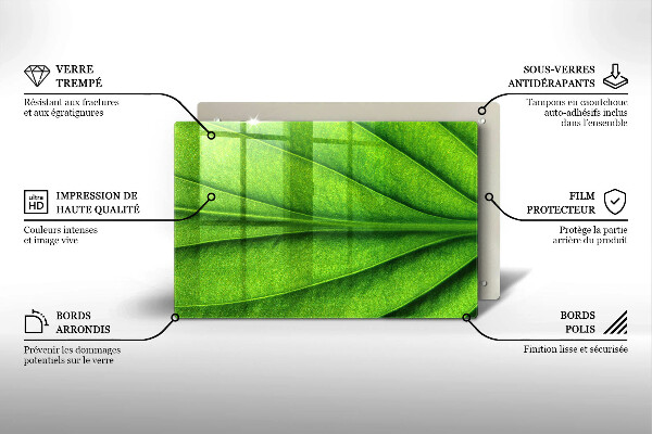 Skärbräda glas modern Lövvens natur