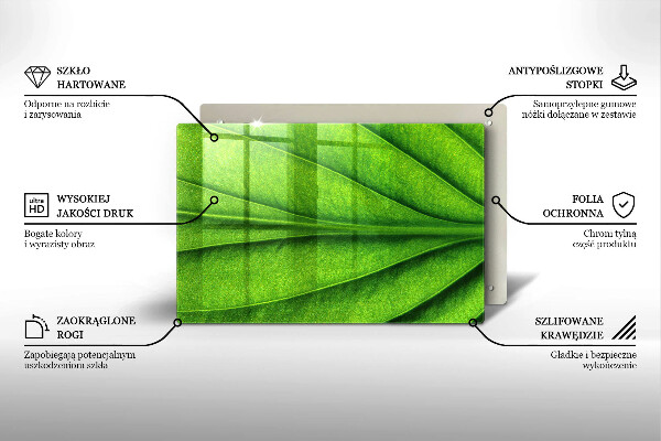 Skärbräda glas modern Lövvens natur