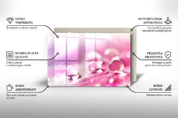 Skärbräda glas modern Dagg blomblad