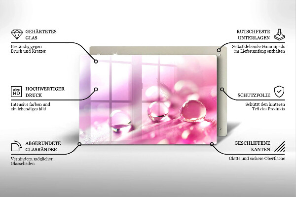 Skärbräda glas modern Dagg blomblad