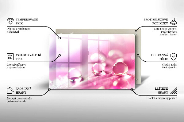 Skärbräda glas modern Dagg blomblad