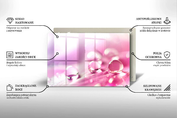 Skärbräda glas modern Dagg blomblad
