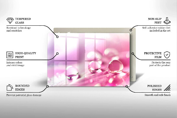 Skärbräda glas modern Dagg blomblad