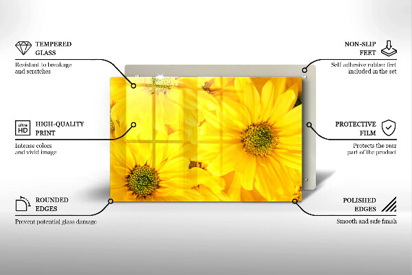 Skärbräda glas modern Blommor kronblad