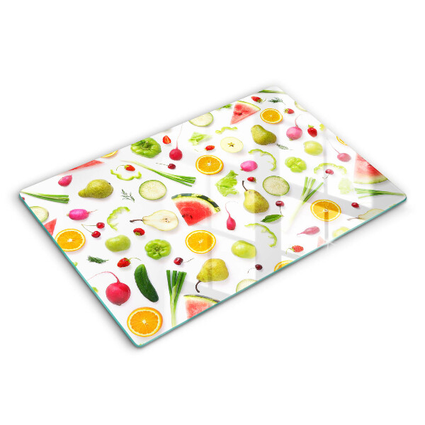 Skärbräda glas modern Frukt och grönsaker mönster