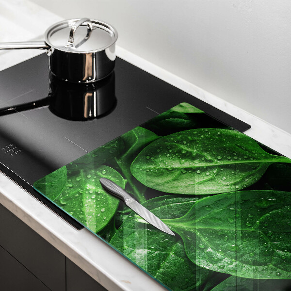 Skärbräda glas modern Basilikablad