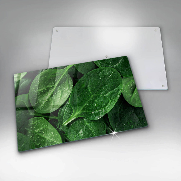 Skärbräda glas modern Basilikablad