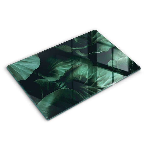 Skärbräda glas modern Vilda mörka blad