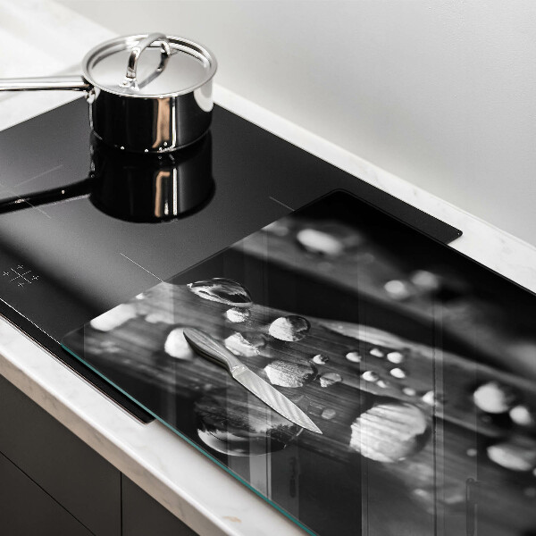 Skärbräda glas modern Daggdroppar på löv