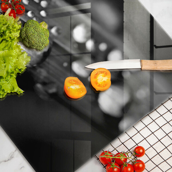 Skärbräda glas modern Daggdroppar på löv