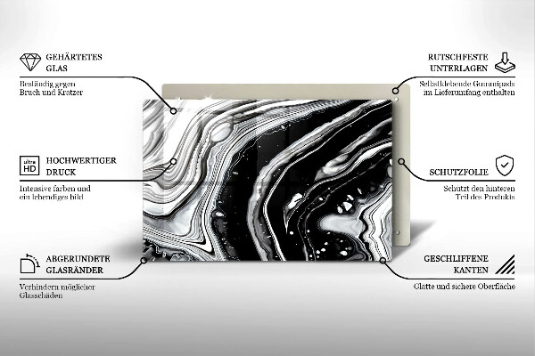Skärbräda glas modern Bläckabstraktion