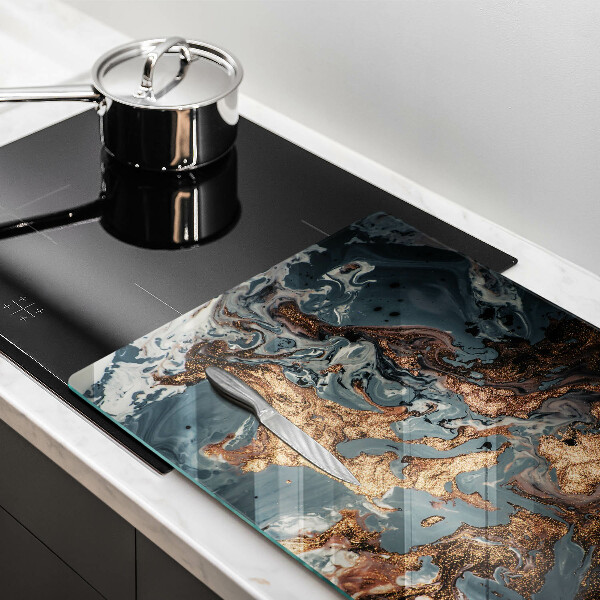 Skärbräda glas modern Gyllene stenstruktur