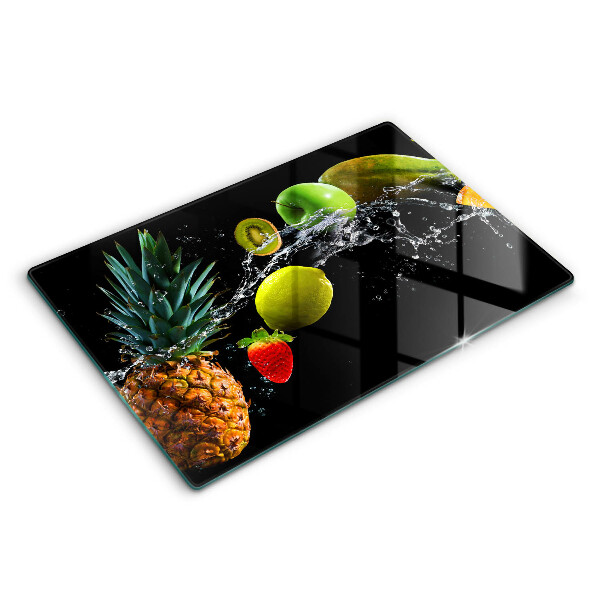 Skärbräda glas modern Frukt i vatten