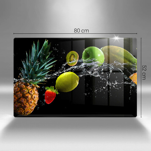 Skärbräda glas modern Frukt i vatten