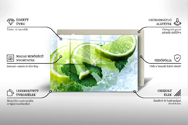 Skärbräda glas modern Lime mynta och is