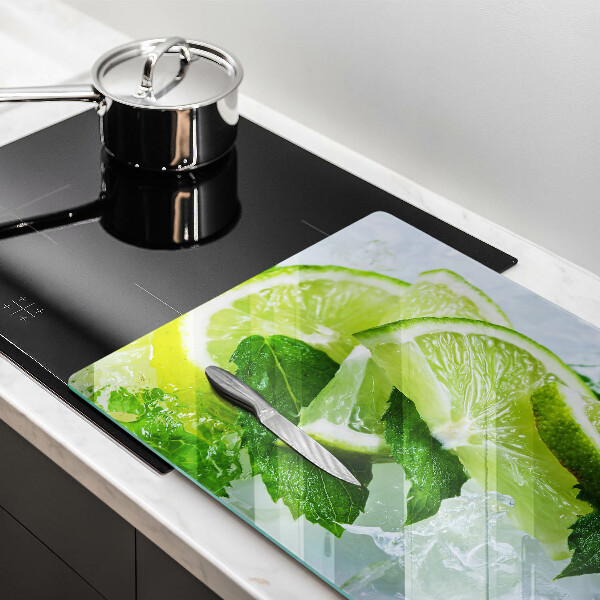 Skärbräda glas modern Lime mynta och is