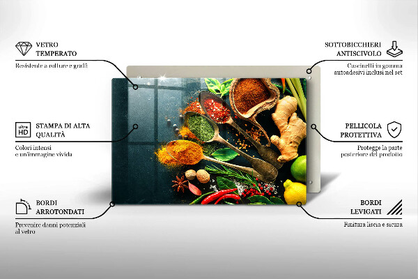 Skärbräda glas modern Köks kryddor skedar