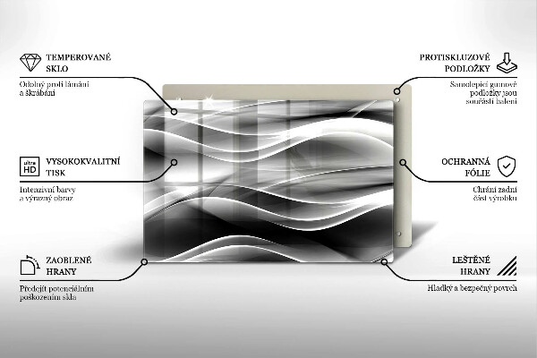 Skärbräda glas modern Abstraktion mjuka linjer