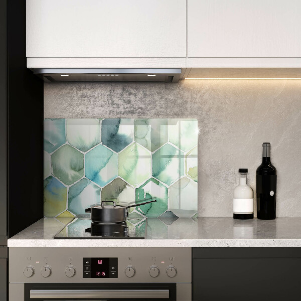 Skärbräda glas modern Akvarell hexagoner