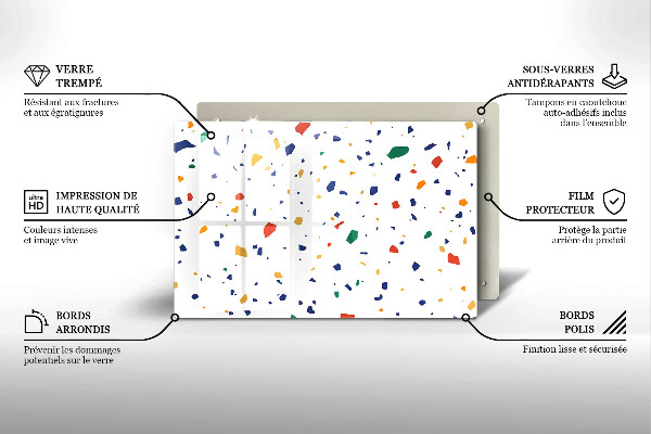 Skärbräda glas modern Färgglatt stengods