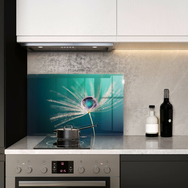 Skärbräda glas modern Dagg på maskrosen