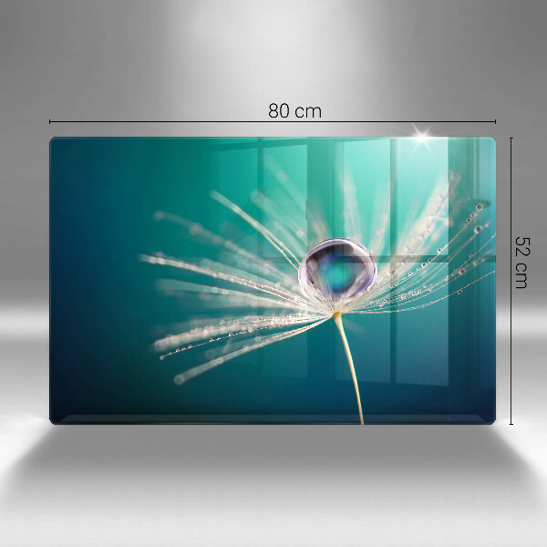 Skärbräda glas modern Dagg på maskrosen