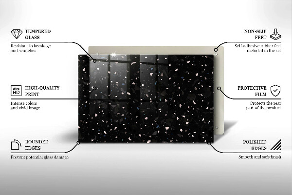 Skärbräda glas modern Mörk sten gres