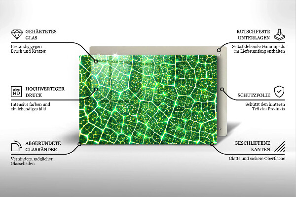 Skärbräda glas modern Bladstruktur