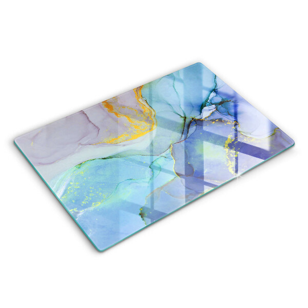 Skärbräda glas modern Sprucket stenguld