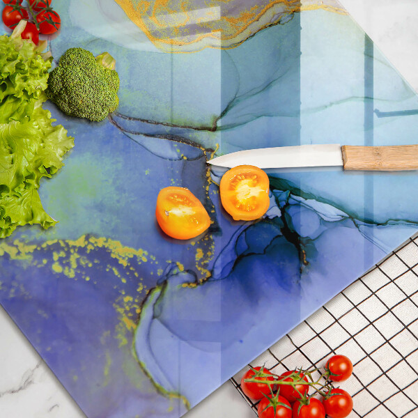 Skärbräda glas modern Sprucket stenguld