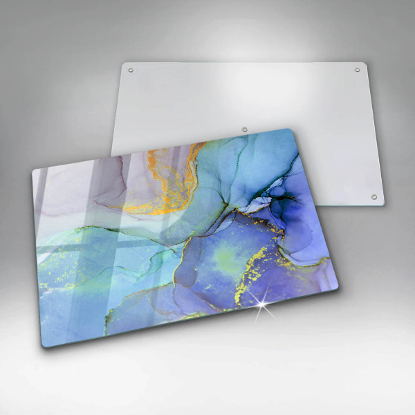 Skärbräda glas modern Sprucket stenguld