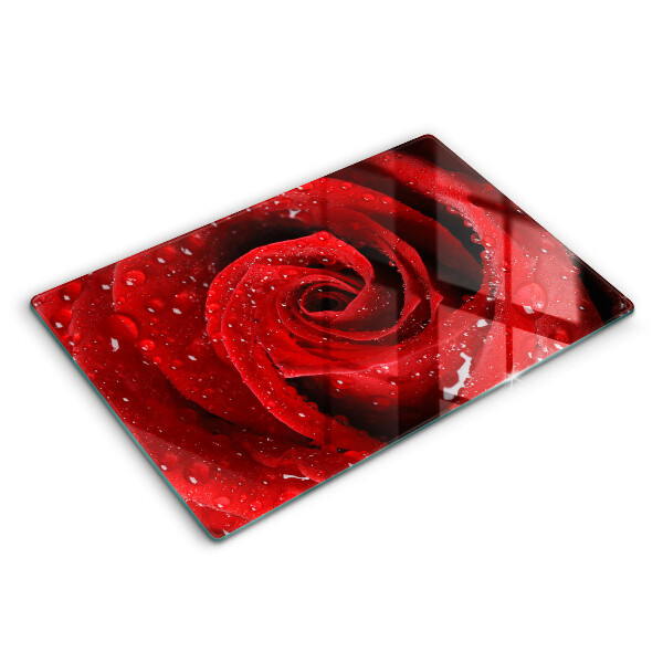 Skärbräda glas modern Rosen blomblad