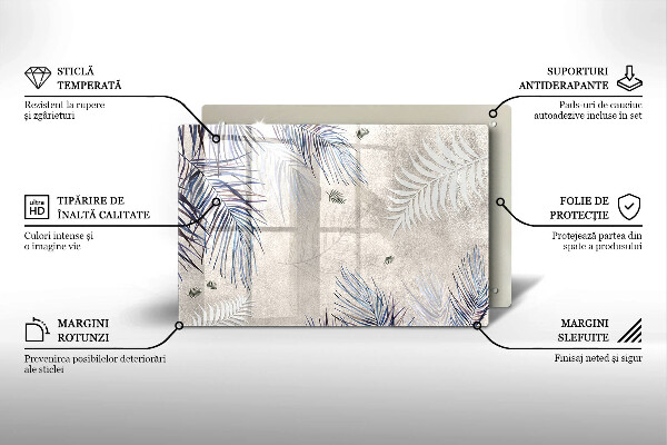 Skärbräda glas modern Subtila blad